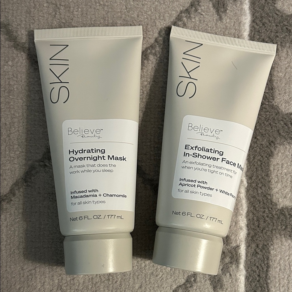 Believe Beauty Hydrating Overnight Mask & Exfoliating In-Shower Face Mask Set